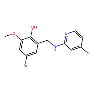4-Bromo-2-methoxy-6-{[(4-methylpyridin-2-yl)amino]methyl}phenol structure