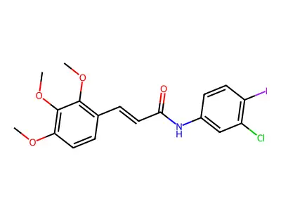N-(3-chloro-4-iodophenyl)-3-(2,3,4-trimethoxyphenyl)prop-2-enamide structure