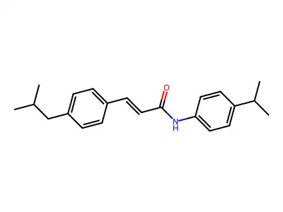 3-[4-(2-methylpropyl)phenyl]-N-(4-propan-2-ylphenyl)prop-2-enamide structure
