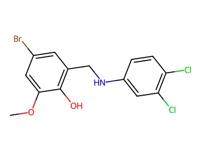 4-Bromo-2-{[(3,4-dichlorophenyl)amino]methyl}-6-methoxyphenol structure