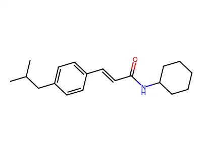 N-cyclohexyl-3-[4-(2-methylpropyl)phenyl]prop-2-enamide structure