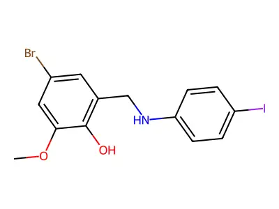4-Bromo-2-{[(4-iodophenyl)amino]methyl}-6-methoxyphenol structure