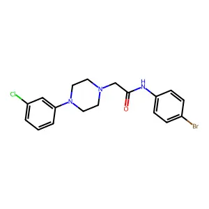 N-(4-bromophenyl)-2-[4-(3-chlorophenyl)piperazin-1-yl]acetamide structure