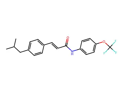 3-[4-(2-methylpropyl)phenyl]-N-[4-(trifluoromethoxy)phenyl]prop-2-enamide structure
