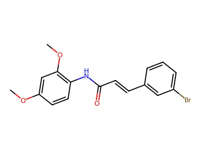 3-(3-bromophenyl)-N-(2,4-dimethoxyphenyl)prop-2-enamide structure