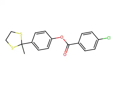 4-(2-Methyl-1,3-dithiolan-2-yl)phenyl 4-chlorobenzenecarboxylate structure