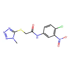 N-(4-chloro-3-nitrophenyl)-2-[(1-methyl-1H-1,2,3,4-tetraazol-5-yl)sulfanyl]acetamide structure