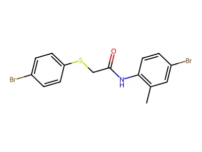 N-(4-bromo-2-methylphenyl)-2-[(4-bromophenyl)sulfanyl]acetamide structure