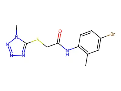 N-(4-bromo-2-methylphenyl)-2-[(1-methyl-1H-1,2,3,4-tetrazol-5-yl)sulfanyl]acetamide structure