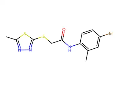 N-(4-bromo-2-methylphenyl)-2-[(5-methyl-1,3,4-thiadiazol-2-yl)sulfanyl]acetamide structure