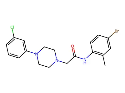 N-(4-bromo-2-methylphenyl)-2-[4-(3-chlorophenyl)piperazin-1-yl]acetamide structure