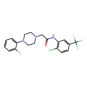 N-[2-chloro-5-(trifluoromethyl)phenyl]-2-[4-(2-fluorophenyl)piperazin-1-yl]acetamide structure
