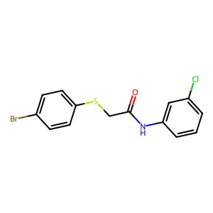 2-[(4-bromophenyl)sulfanyl]-N-(3-chlorophenyl)acetamide structure