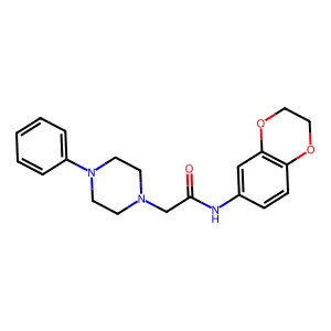 N-(2,3-dihydro-1,4-benzodioxin-6-yl)-2-(4-phenylpiperazin-1-yl)acetamide structure