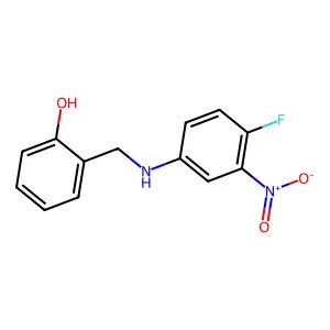 2-{[(4-Fluoro-3-nitrophenyl)amino]methyl}phenol structure
