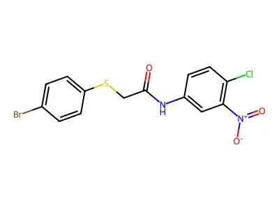 2-[(4-bromophenyl)sulfanyl]-N-(4-chloro-3-nitrophenyl)acetamide structure