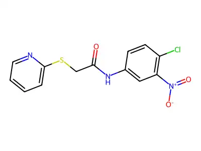 N-(4-chloro-3-nitrophenyl)-2-(2-pyridinylsulfanyl)acetamide structure