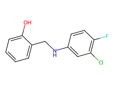 2-{[(3-Chloro-4-fluorophenyl)amino]methyl}phenol structure
