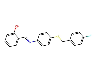 2-[({4-[(4-Fluorobenzyl)sulfanyl]phenyl}imino)methyl]benzenol structure