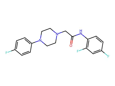 N-(2,4-difluorophenyl)-2-[4-(4-fluorophenyl)piperazin-1-yl]acetamide structure