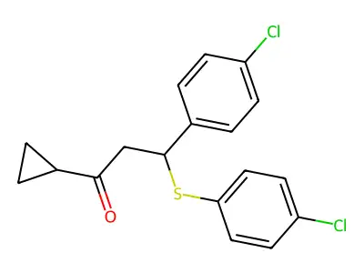 3-(4-Chlorophenyl)-3-[(4-chlorophenyl)sulfanyl]-1-cyclopropyl-1-propanone structure