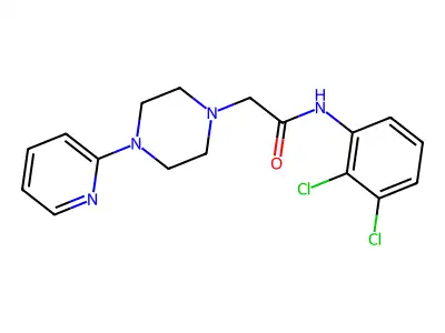 N-(2,3-dichlorophenyl)-2-[4-(2-pyridinyl)piperazino]acetamide structure