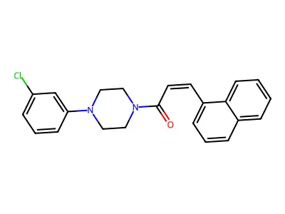 1-[4-(3-Chlorophenyl)piperazin-1-yl]-3-naphthalen-1-ylprop-2-en-1-one structure