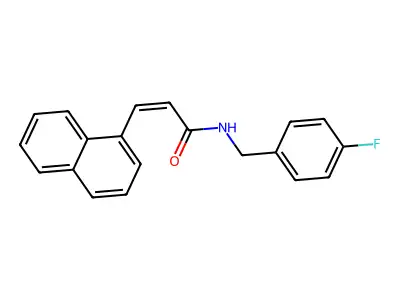 N-[(4-fluorophenyl)methyl]-3-naphthalen-1-ylprop-2-enamide structure