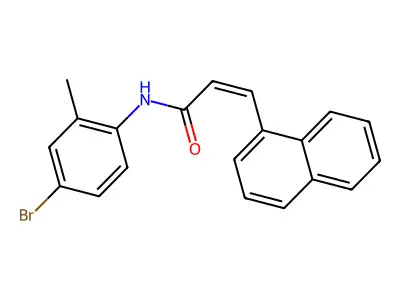 N-(4-bromo-2-methylphenyl)-3-naphthalen-1-ylprop-2-enamide structure