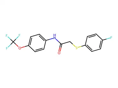 2-[(4-fluorophenyl)sulfanyl]-N-[4-(trifluoromethoxy)phenyl]acetamide structure