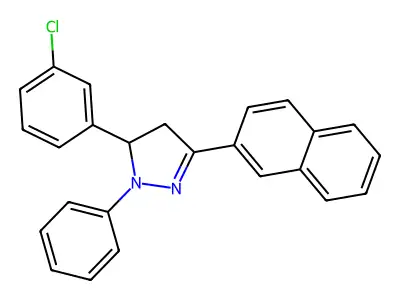 5-(3-Chlorophenyl)-3-(2-naphthyl)-1-phenyl-2-pyrazoline structure