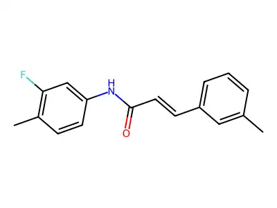 N-(3-fluoro-4-methylphenyl)-3-(3-methylphenyl)prop-2-enamide structure