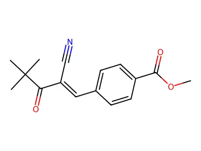 Methyl 4-[2-cyano-2-(2,2-dimethylpropanoyl)eth-1-EN-1-YL]benzoate structure