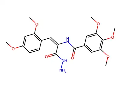 N-[(E)-1-(2,4-dimethoxyphenyl)-3-hydrazinyl-3-oxoprop-1-en-2-yl]-3,4,5-trimethoxybenzamide structure