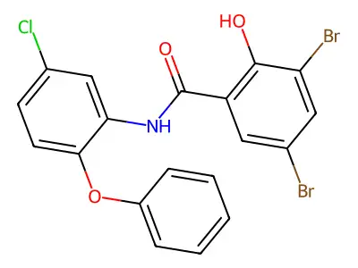 3,5-dibromo-N-(5-chloro-2-phenoxyphenyl)-2-hydroxybenzamide structure