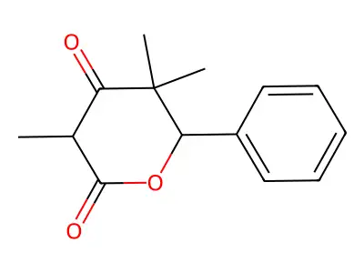 2H-Pyran-2,4(3H)-dione, dihydro-3,5,5-trimethyl-6-phenyl- structure