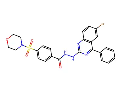 N'-(6-bromo-4-phenylquinazolin-2-yl)-4-(morpholinosulfonyl)benzohydrazide structure