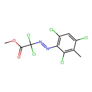 Acetic acid, dichloro[(2,4,6-trichloro-3-methylphenyl)azo]-, methyl ester structure