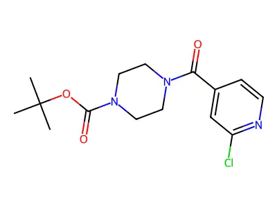 tert-butyl 4-(2-chloroisonicotinoyl)tetrahydro-1(2H)-pyrazinecarboxylate structure