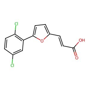 (2E)-3-[5-(2,5-dichlorophenyl)furan-2-yl]prop-2-enoic acid structure