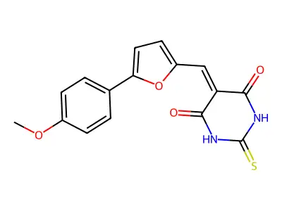 5-{[5-(4-METHOXYPHENYL)FURAN-2-YL]METHYLIDENE}-2-SULFANYLIDENE-1,3-DIAZINANE-4,6-DIONE structure