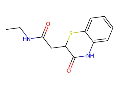 N-ethyl-2-(3-oxo-3,4-dihydro-2H-1,4-benzothiazin-2-yl)acetamide structure