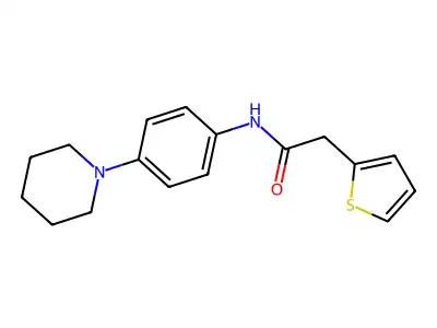N-(4-(piperidin-1-yl)phenyl)-2-(thiophen-2-yl)acetamide structure
