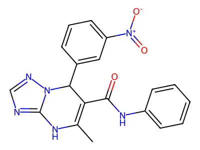 5-methyl-7-(3-nitrophenyl)-N-phenyl-4,7-dihydro[1,2,4]triazolo[1,5-a]pyrimidine-6-carboxamide structure