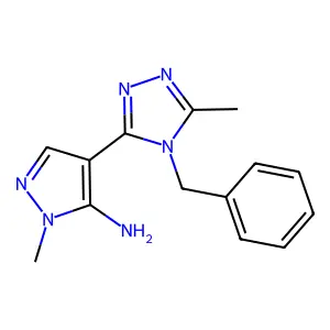 4-(4-benzyl-5-methyl-4H-1,2,4-triazol-3-yl)-1-methyl-1H-pyrazol-5-ylamine structure