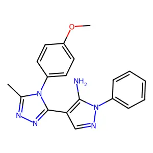 4-[4-(4-methoxyphenyl)-5-methyl-4H-1,2,4-triazol-3-yl]-1-phenyl-1H-pyrazol-5-amine structure