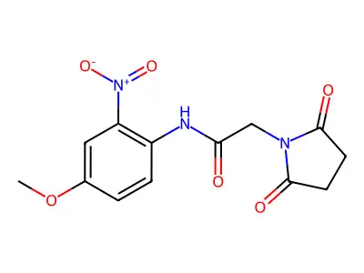 2-(2,5-dioxopyrrolidin-1-yl)-N-(4-methoxy-2-nitrophenyl)acetamide structure