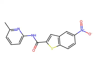 N-(6-methylpyridin-2-yl)-5-nitro-1-benzothiophene-2-carboxamide structure