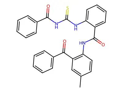 N-(2-benzoyl-4-methylphenyl)-2-(3-benzoylthioureido)benzamide structure