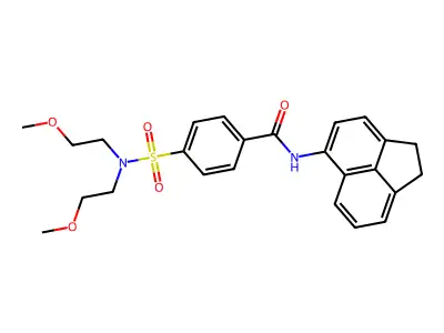 4-[bis(2-methoxyethyl)sulfamoyl]-N-(1,2-dihydroacenaphthylen-5-yl)benzamide structure